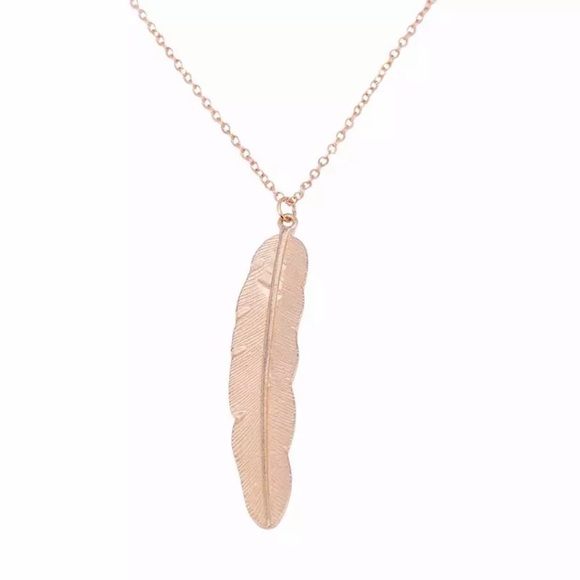 NEW!💙💎LONG💛GOLDEN💛FEATHER💛NECKLACE💎💙PRETTY! - Picture 2 of 8